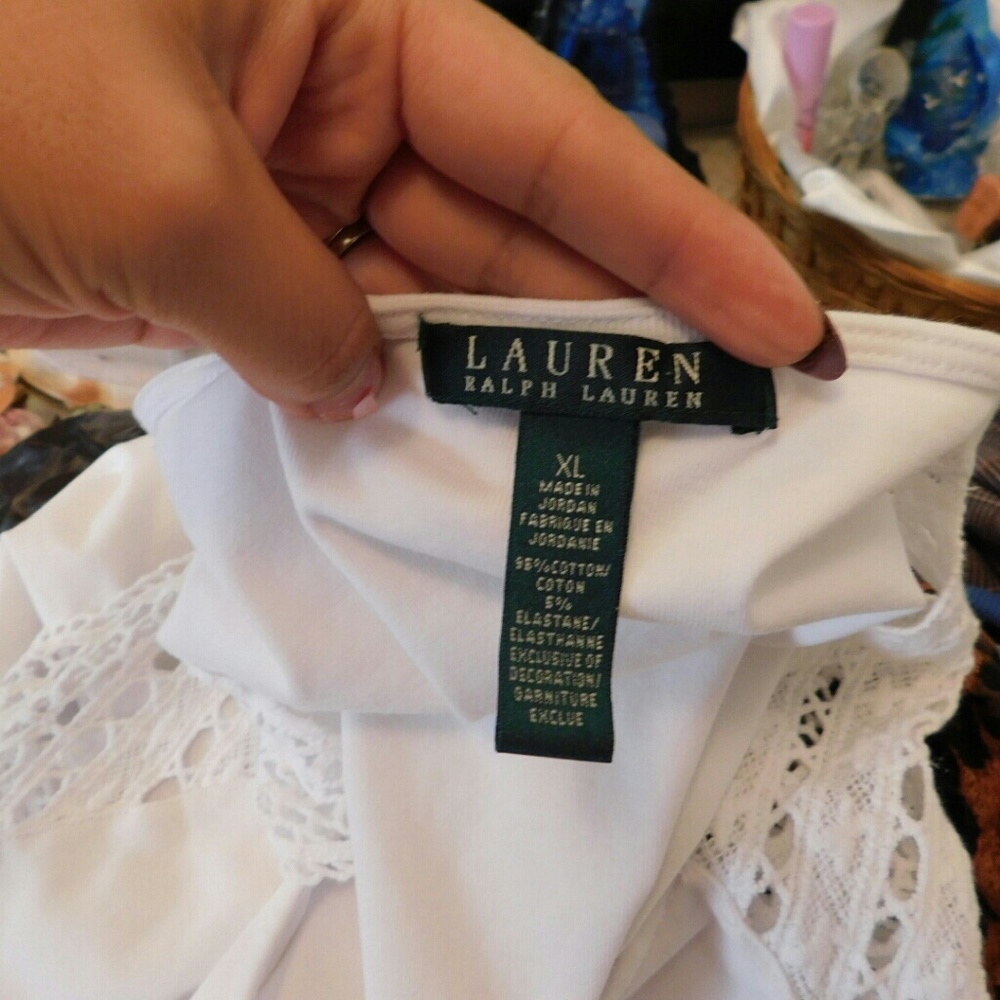 Ralph Lauren white top blouse sleeveless - Picture 3 of 4